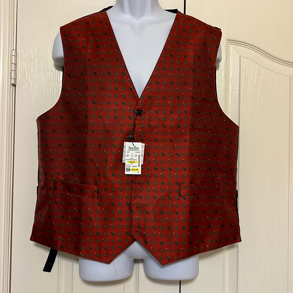 Men’s holiday vest with Christmas tress. Size L/XL.